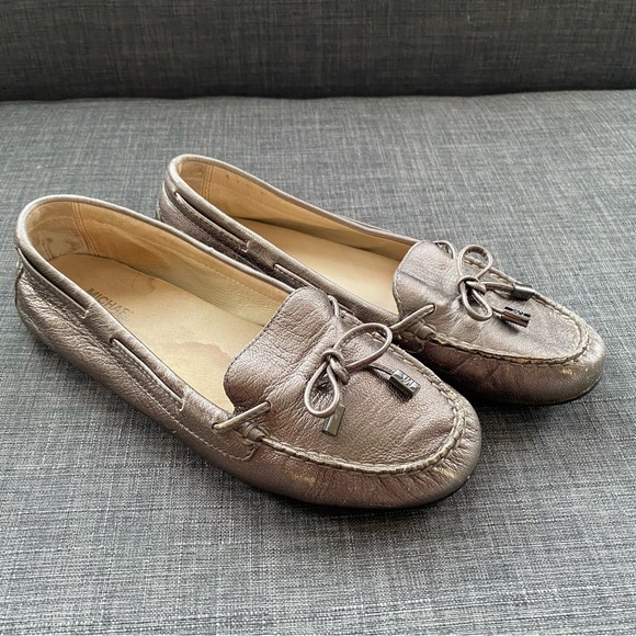 Michael Kors Sutton Metallic Moccasin Loafers Flats - Picture 8 of 10